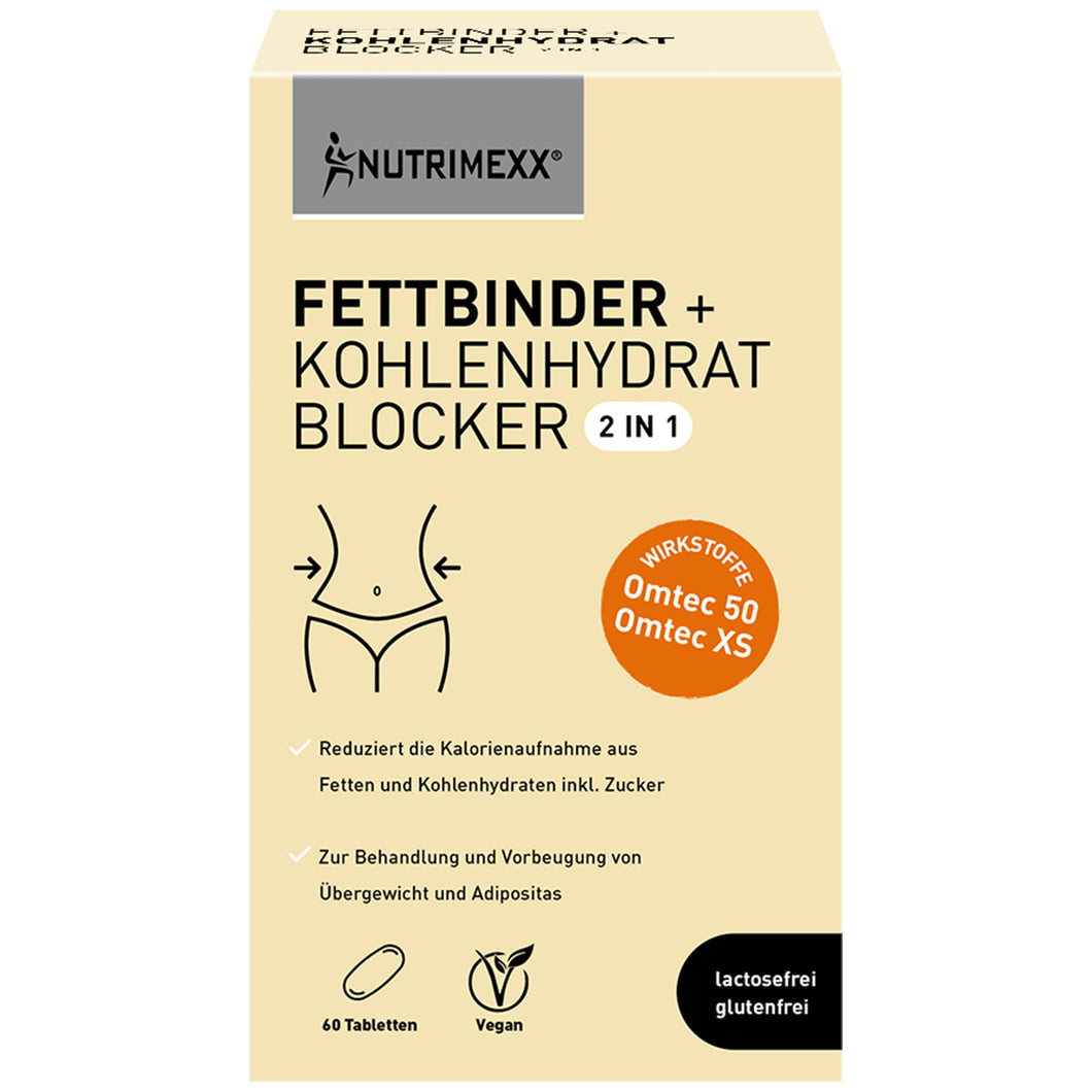 NUTRIMEXX Fettbinder + Kohlenhydrat Blocker 2 in 1  Tabletten 60 Stück