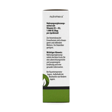 Load image into Gallery viewer, Nutrimexx Vitamin D3+K2 Spray – Verpackung – Verzehrempfehlung und Hinweise
