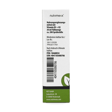 Load image into Gallery viewer, Nutrimexx Vitamin D3+K2 Spray – Verpackung – Barcode und Produktangaben
